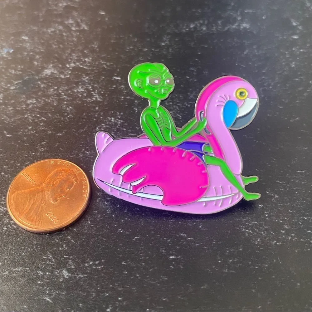 Pool Party Alien ET Enamel Pin/ Brooch